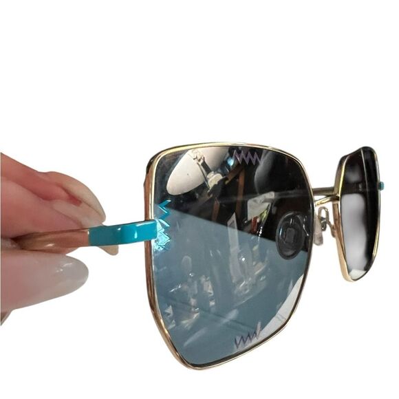 Missoni Gold Sunglasses with Blue Lenses - Picture 5 of 6